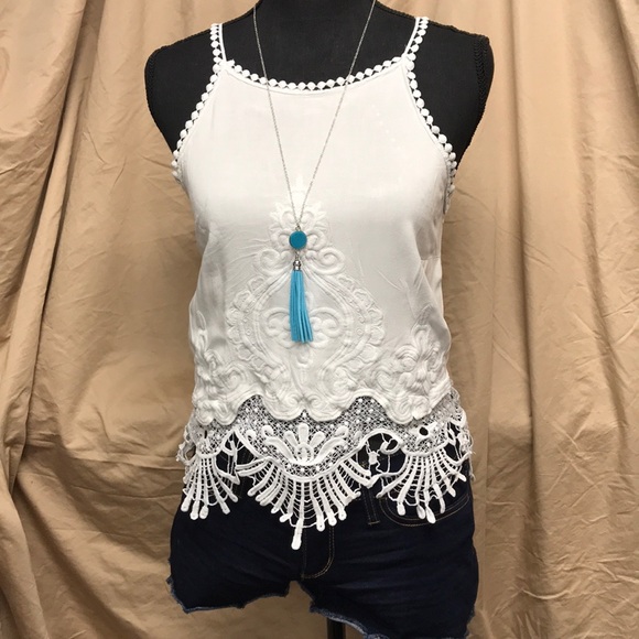 Rue21 Tops - Detailed tank with crochet trim